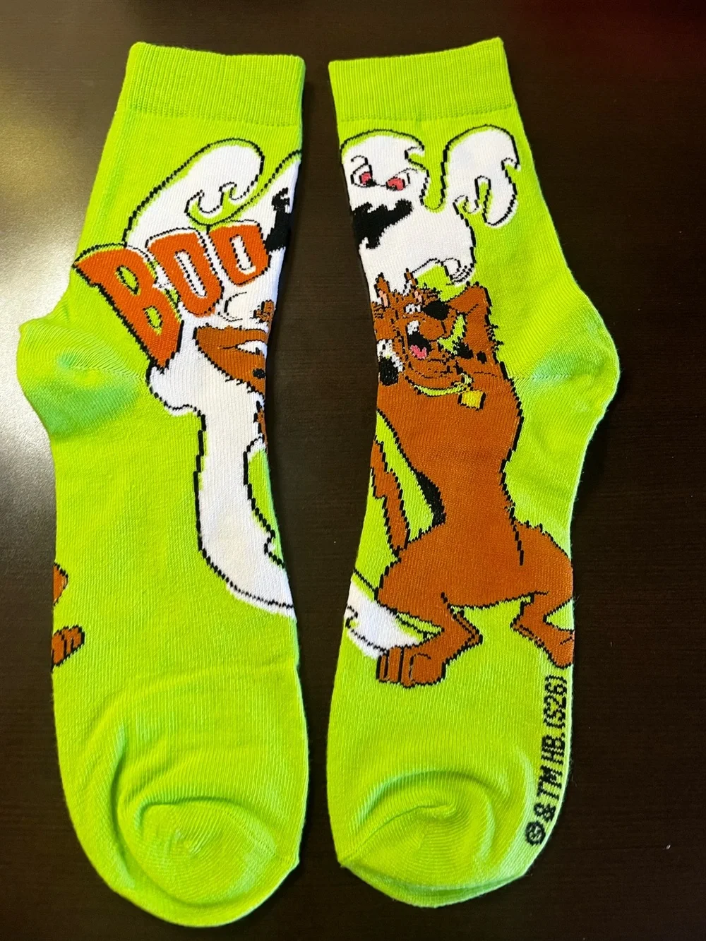 Scooby Doo Green Graphic Crew Socks - Boo Design Halloween